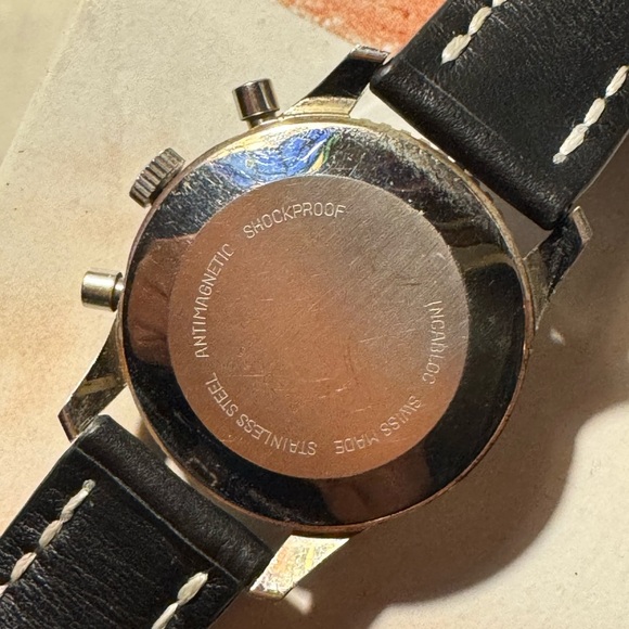 Vintage SS Breitling Navitimer 1960 Men's Black Chronograph Watch - Picture 3 of 6